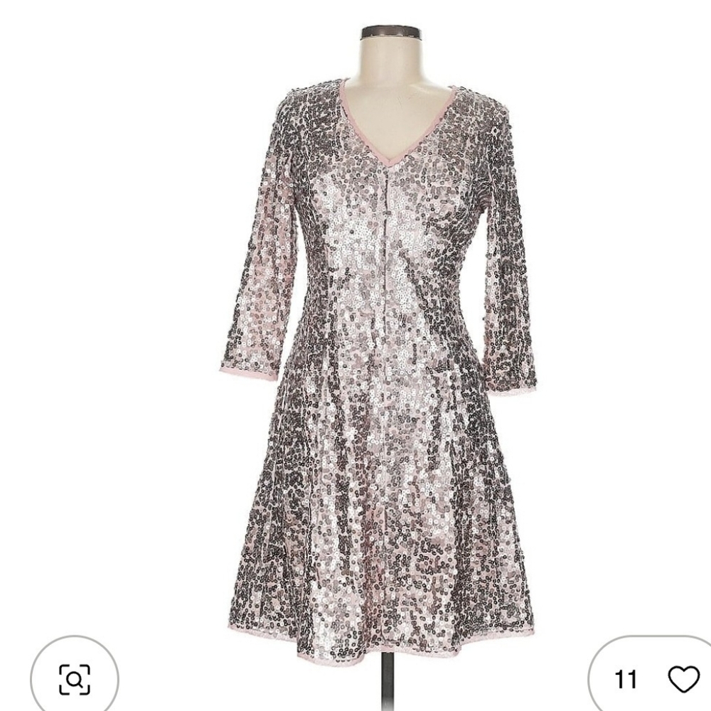 Eliza j dress wedding quest dress formal midi 3/4 sleeve mad men dress - Picture 4 of 11